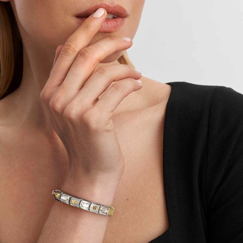 Nomination Composable Link Dad With Hands, 18K Gold