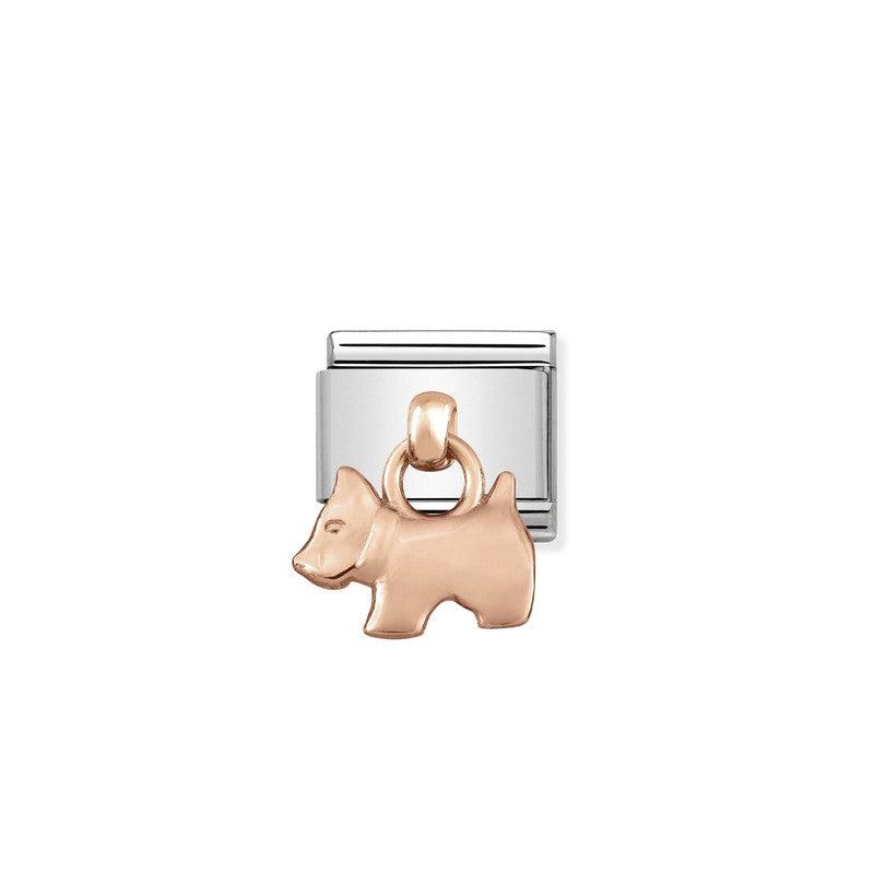 Nomination Composable Link Dog Hanging Charm, 9K Rose Gold