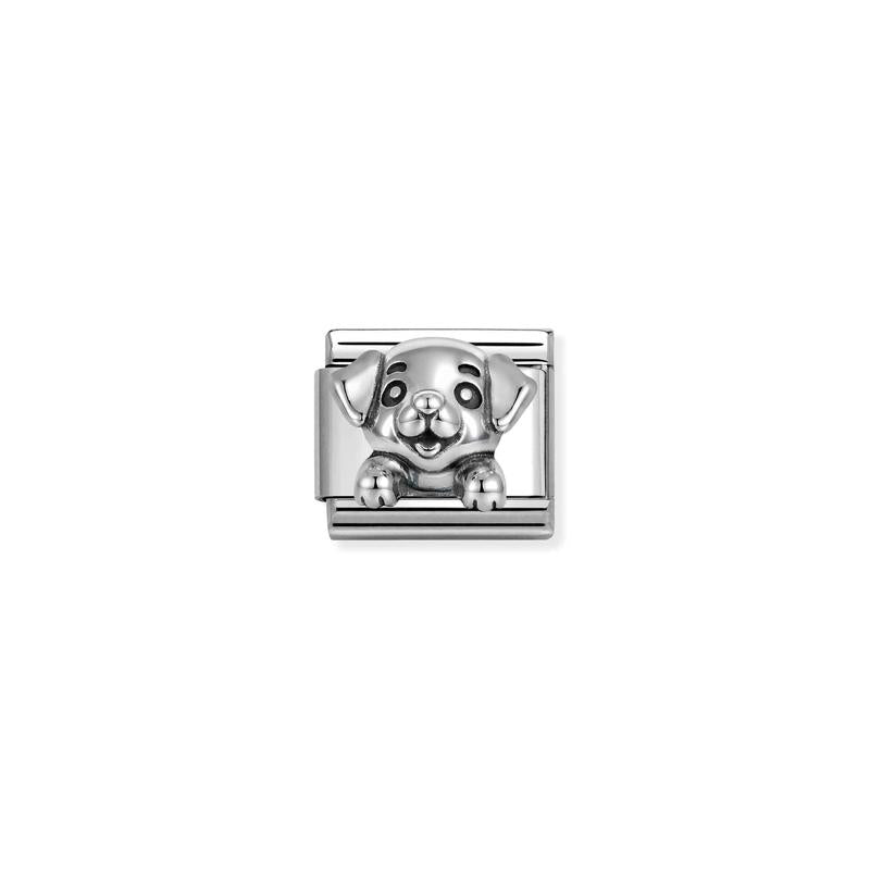 Nomination Composable Link Dog, Oxidized Silver