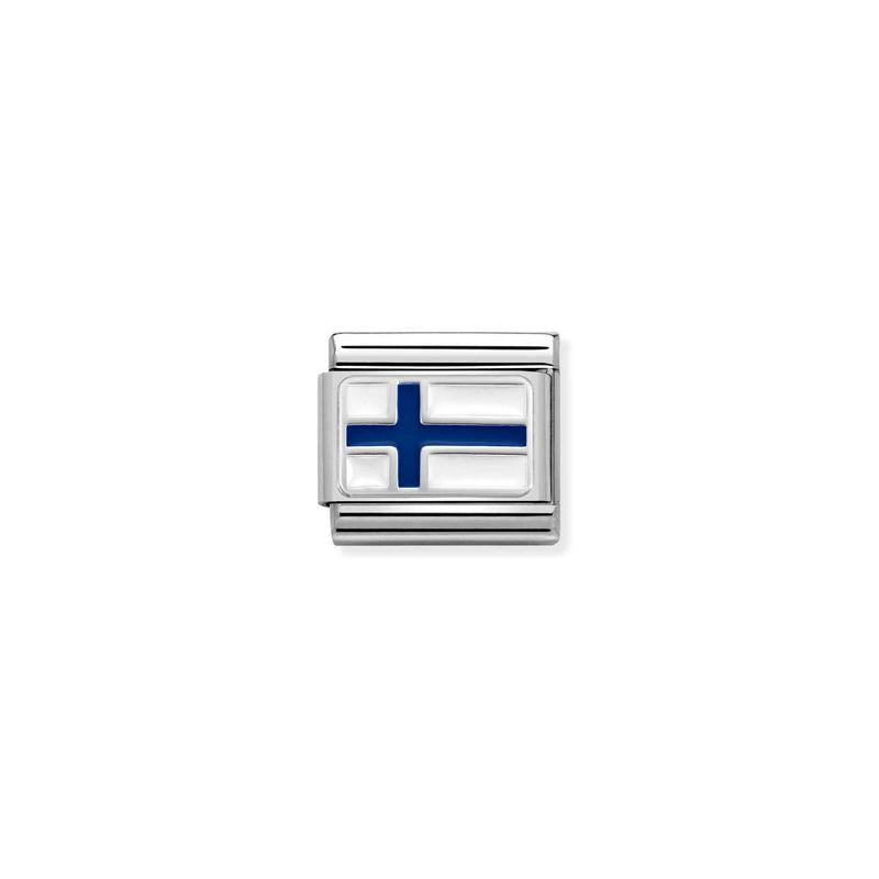 Nomination Composable Link Finland Flag, Silver & Enamel - front