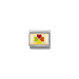 Nomination Composable Link Four-Leaf Clover, Rainbow, 18K Gold & Enamel