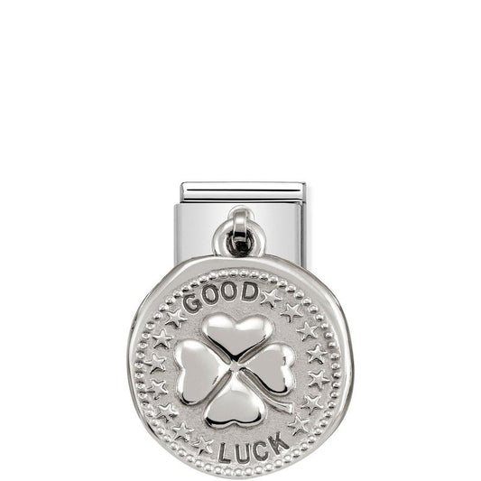 Nomination Composable Link Good Luck Coin Hanging Charm, Silver