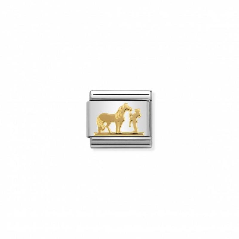 Nomination Composable Link Horse, Rider, 18K Gold