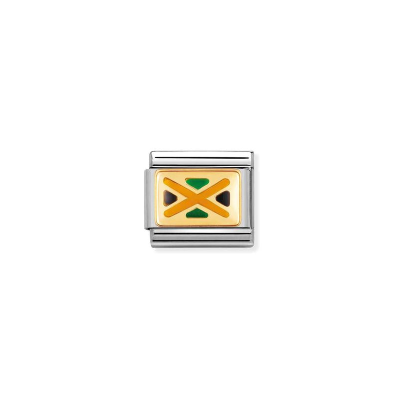 Nomination Composable Link Jamaica Flag, 18K Gold & Enamel - front