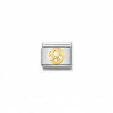 Nomination Composable Link Letter O, Cubic Zirconia, 18K Gold