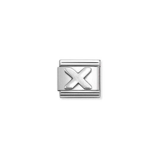 Nomination Composable Link Letter X, Silver