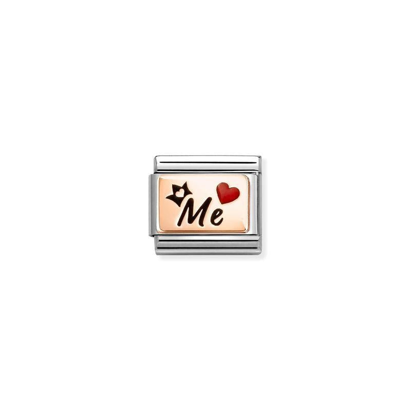 Nomination Composable Link Me, Heart and Crown, 9K Gold Enamel