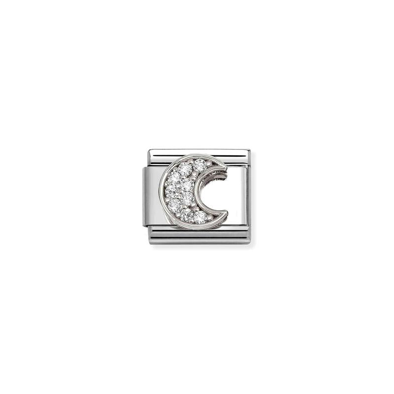 Nomination Composable Link Moon with CZ, 925 Sterling Silver