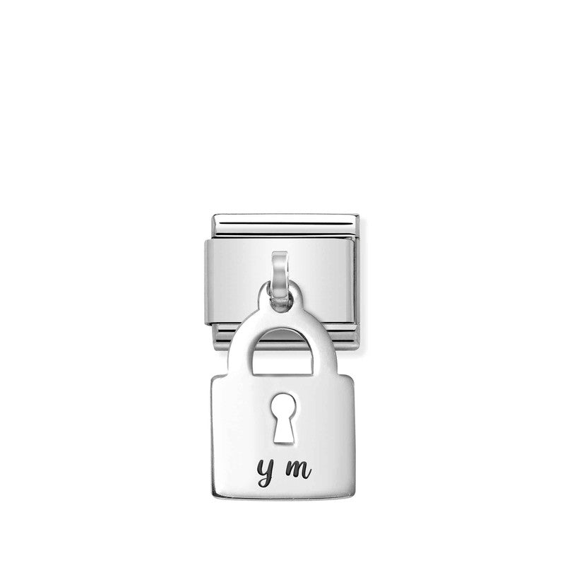 Nomination Composable Link Padlock Hanging Charm, Silver