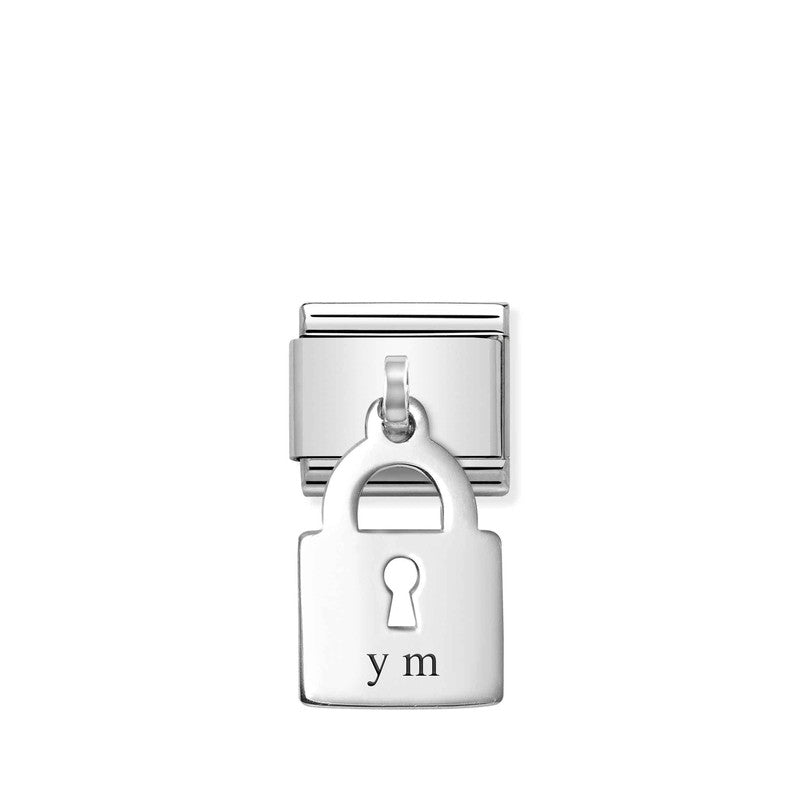 Nomination Composable Link Padlock Hanging Charm, Silver