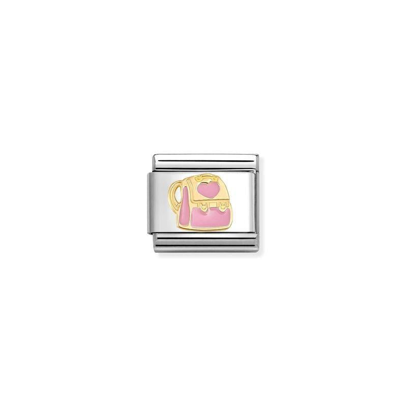 Nomination Composable Link Pink Backpack, 18K Gold & Enamel