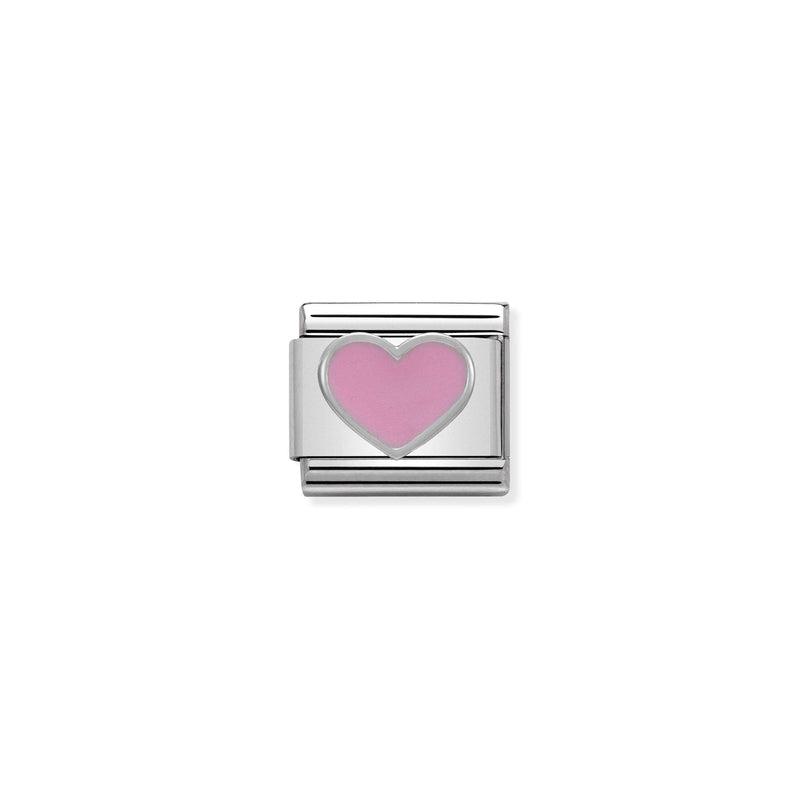 Nomination Composable Link Pink Heart, Silver & Enamel
