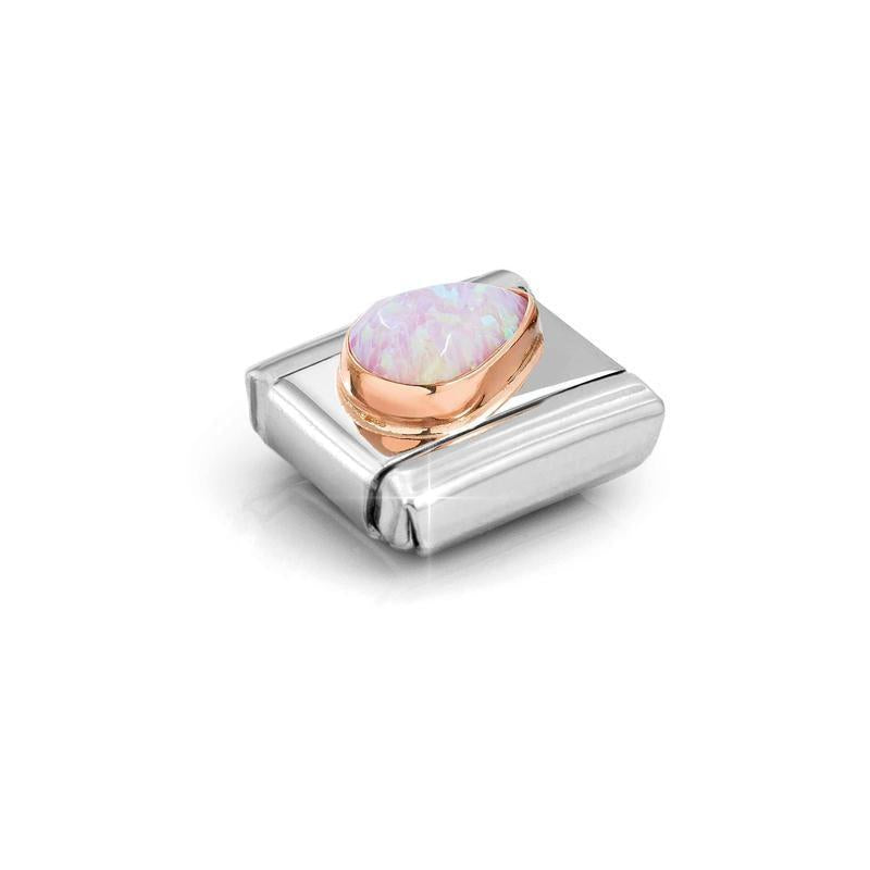 Nomination Composable Link Pink Opal Drop Right, 9K Rose Gold - angle
