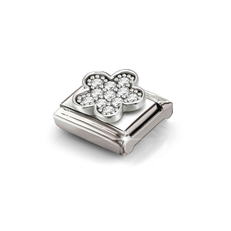 Nomination Composable Link Silver Flower with CZ, 925 Sterling Silver
