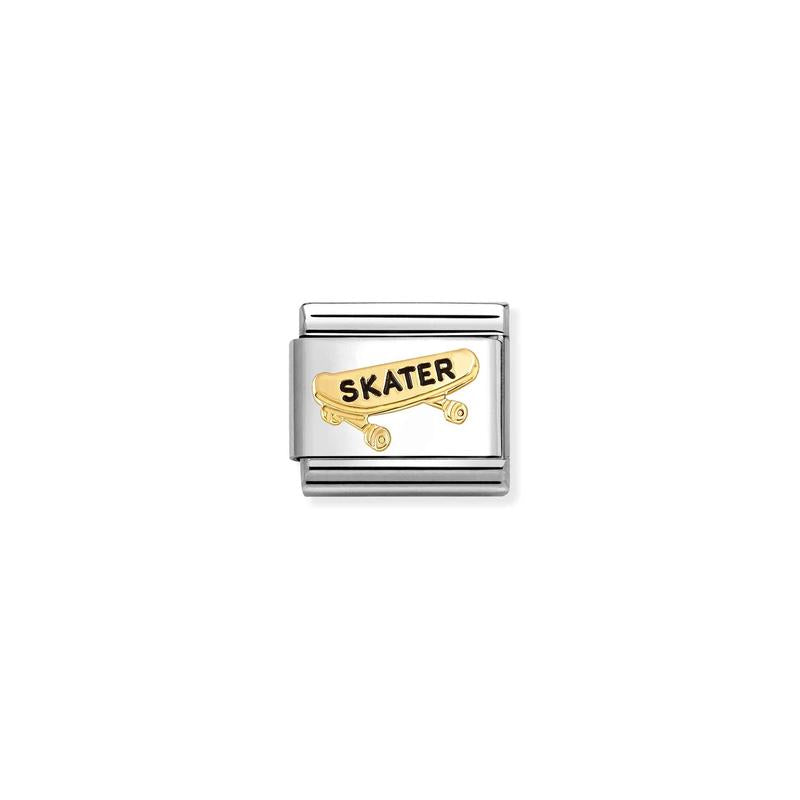 Nomination Composable Link Skater Skateboard, 18K Gold & Enamel