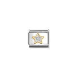 Nomination Composable Link Star, Silver, 18K Gold & Glitter Enamel