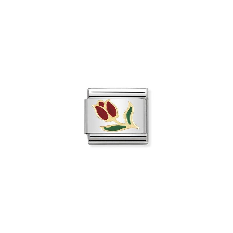 Nomination Composable Link Tulip, 18K Gold & Enamel