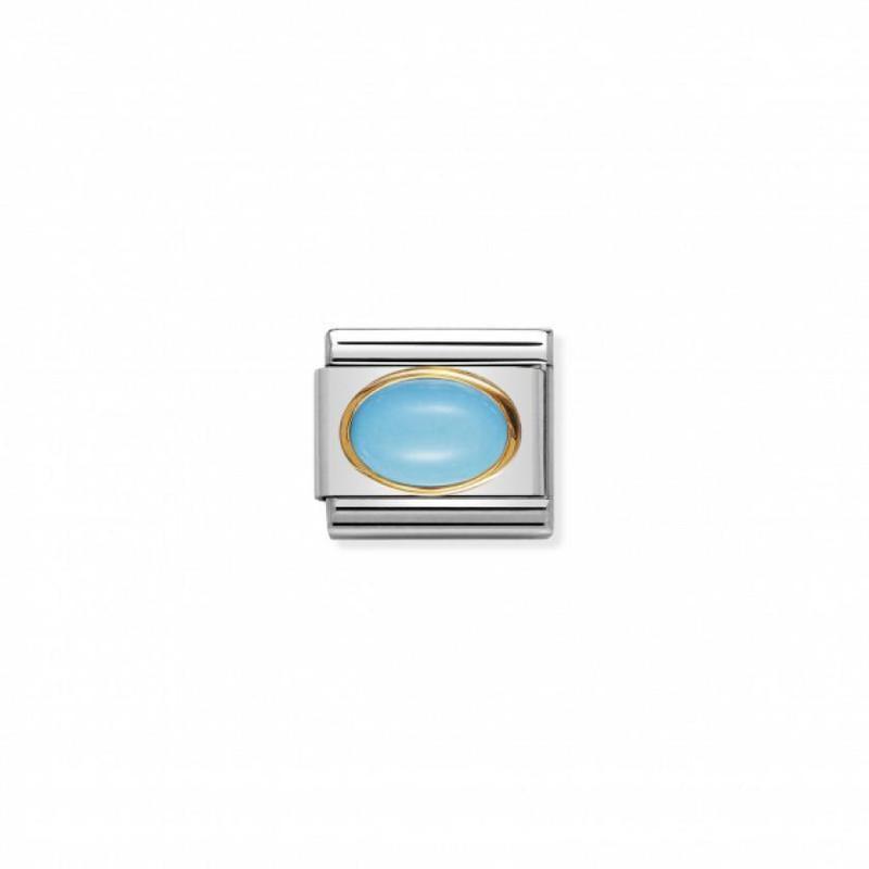 Nomination Composable Link Turqoise Opal Stone, 18K Gold