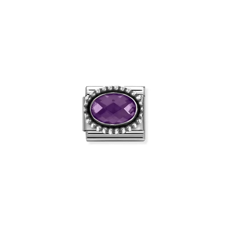 Nomination Composable Link Violet Vintage Effect Stone, Silver