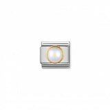 Nomination Composable Link White Pearl Stone, 18K Gold