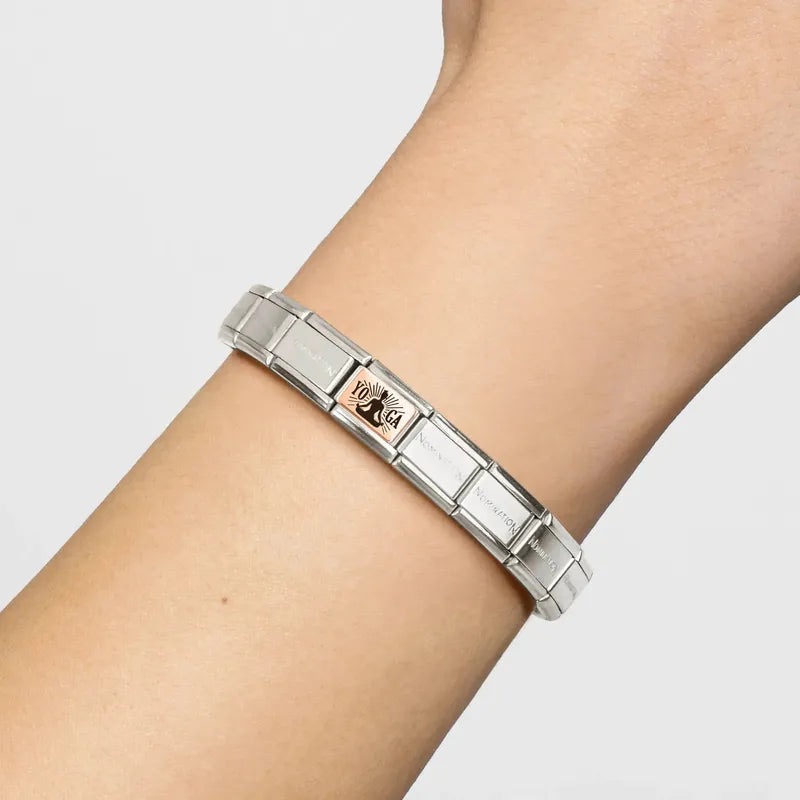 Nomination Composable Link Yoga Lotus Pose, 9K Rose Gold