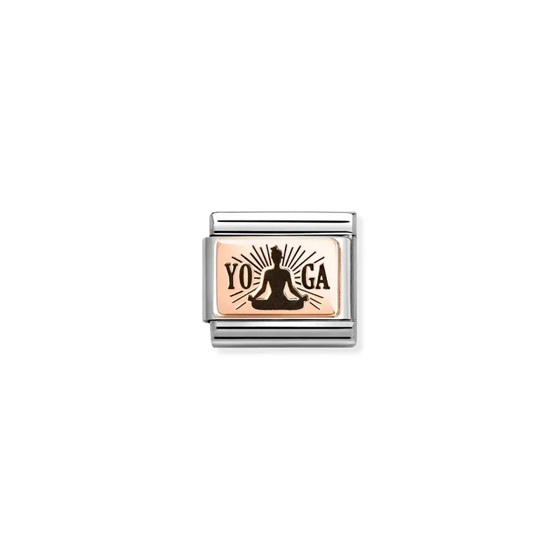 Nomination Composable Link Yoga Lotus Pose, 9K Rose Gold