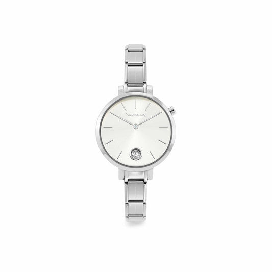 Nomination Composable Paris Watch, Sunray Silver, Cubic Zirconia, Stainless Steel