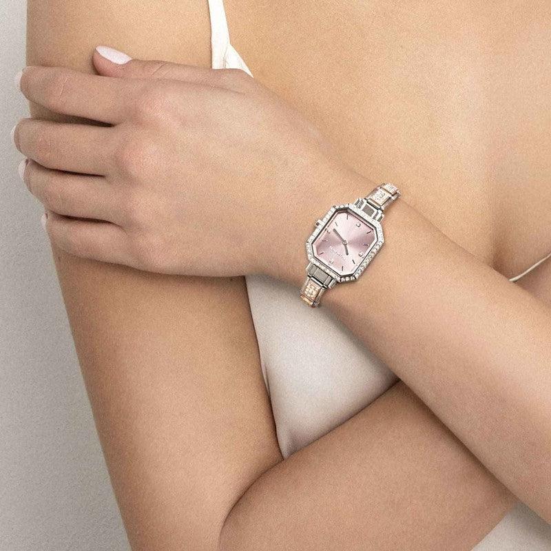 Nomination Composable Paris Watch, Sunray Silver Rectangular, Cubic Zirconia, Stainless Steel