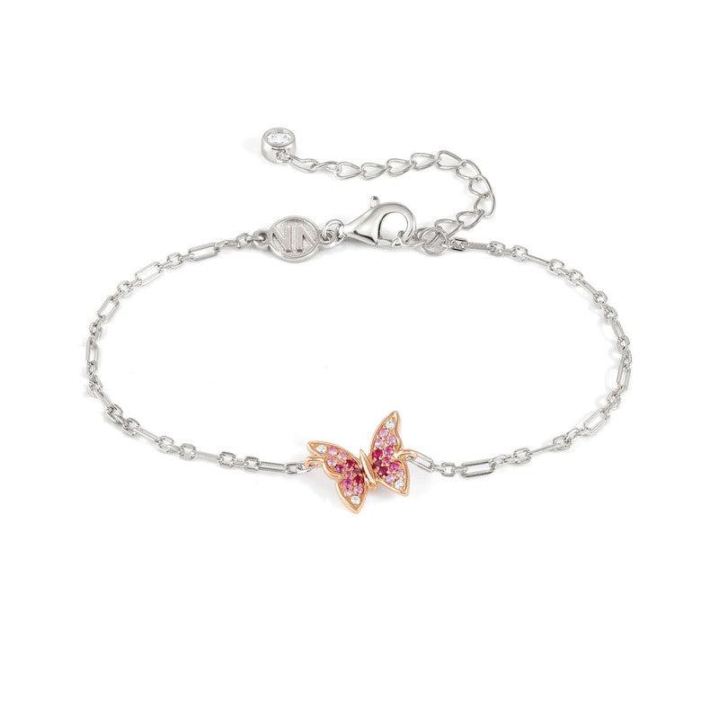 Nomination Crysalis Bracelet, Butterfly, Pink Cubic Zirconia, Silver