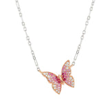 Nomination Crysalis Necklace, Butterfly, Pink Cubic Zirconia, Silver