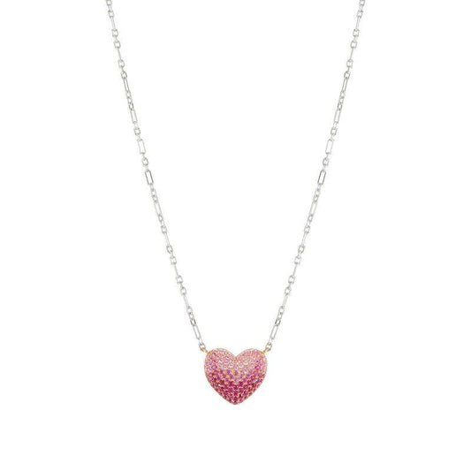 Nomination Crysalis Necklace, Heart, Pink Cubic Zirconia, Silver