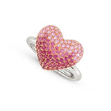 Nomination Crysalis Ring, Large Heart, Pink Cubic Zirconia, Silver