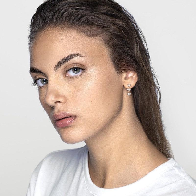 Nomination Easychic Earrings, Hearts, 22K Rose Gold