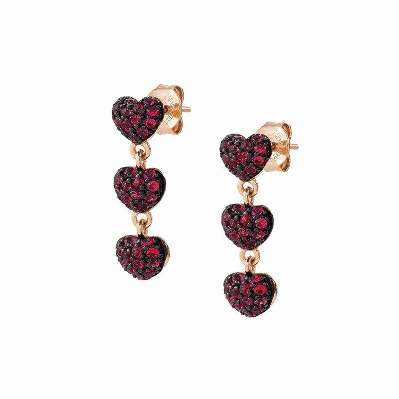 Nomination Easychic Hearts Earrings 22K Rose Gold Finish