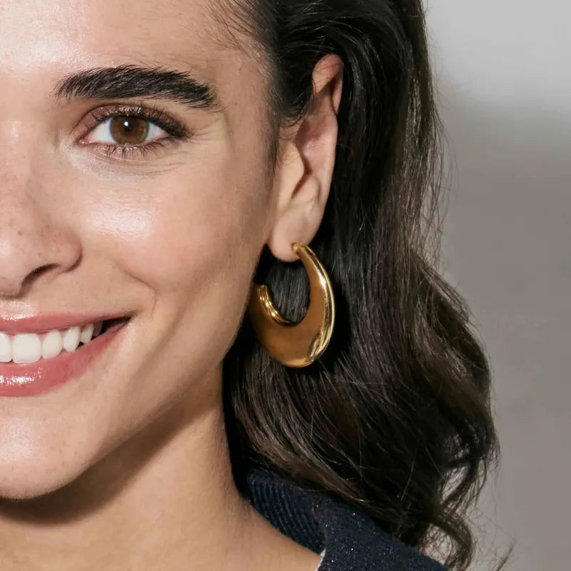 Nomination Ecclectica Medium Gold Drop Hoop Earrings