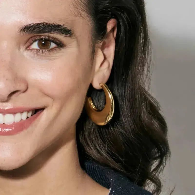 Nomination Ecclectica Medium Gold Drop Hoop Earrings
