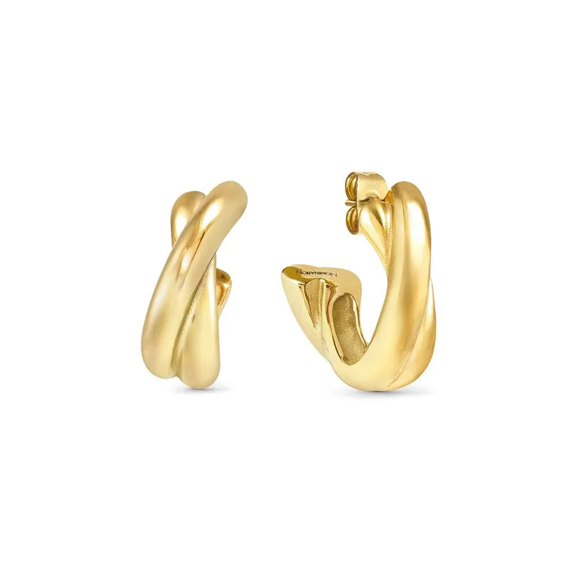 Nomination Ecclettica Crisscross Gold Hoop Earrings
