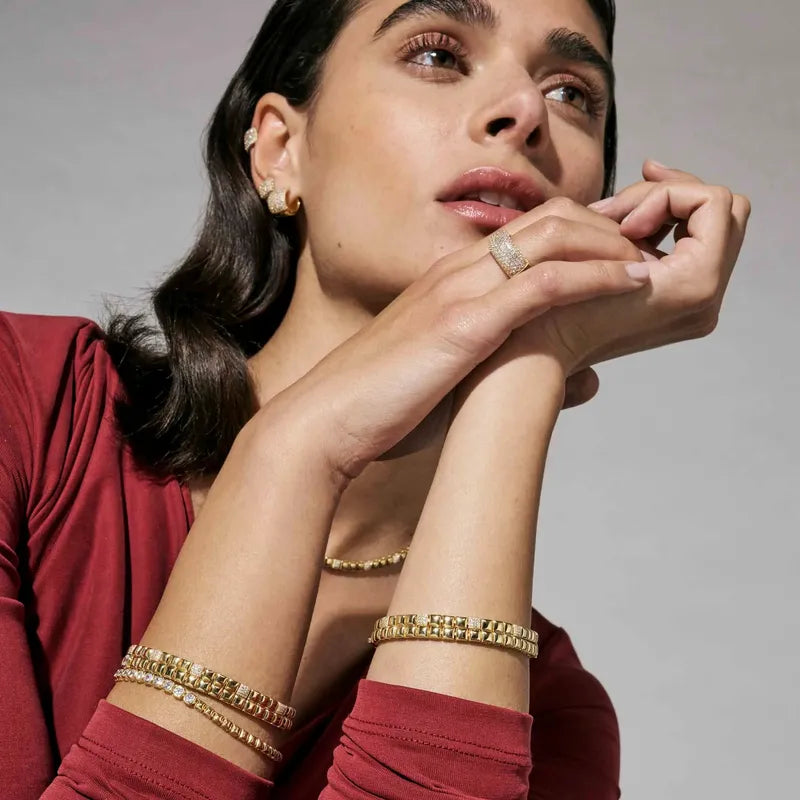 Nomination Enigmatic Shine Gold Bracelet with Square Cubic Zirconia