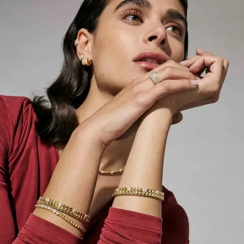 Nomination Enigmatic Shine Gold Bracelet with Square Cubic Zirconia