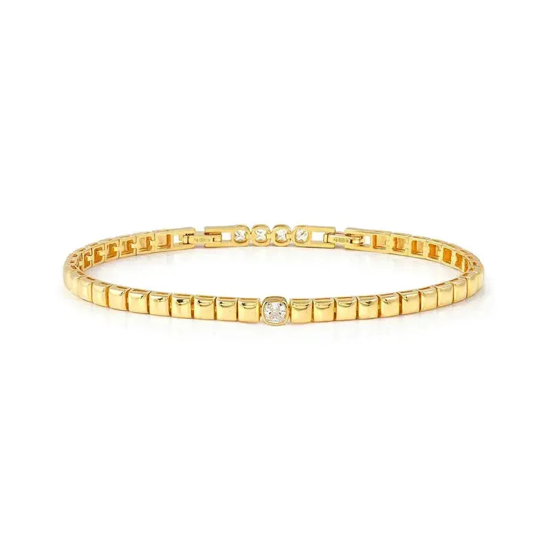 Nomination Enigmatic Shine Gold Bracelet with Square Cubic Zirconia