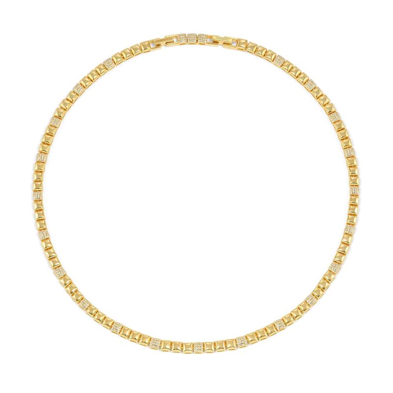 Nomination Enigmatic Shine Necklace with Cubic Zirconia Pavé, Gold - front