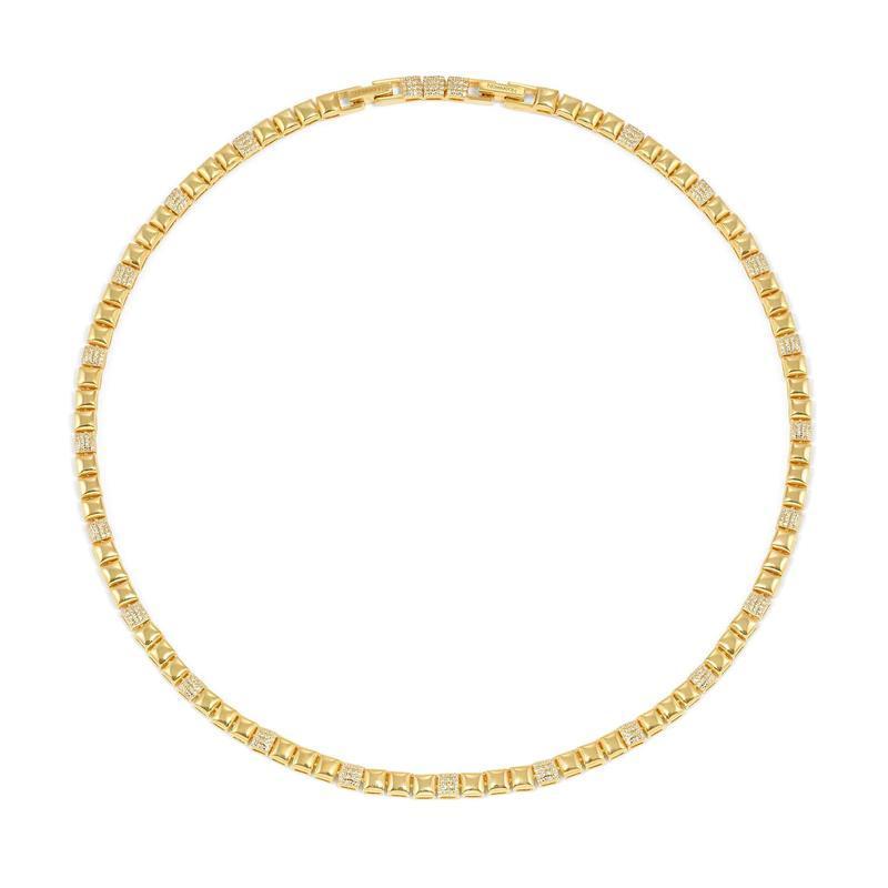Nomination Enigmatic Shine Necklace with Cubic Zirconia Pavé, Gold - front