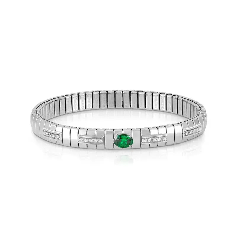 Nomination Extension Bracelet with Dark Green Oval Stone
