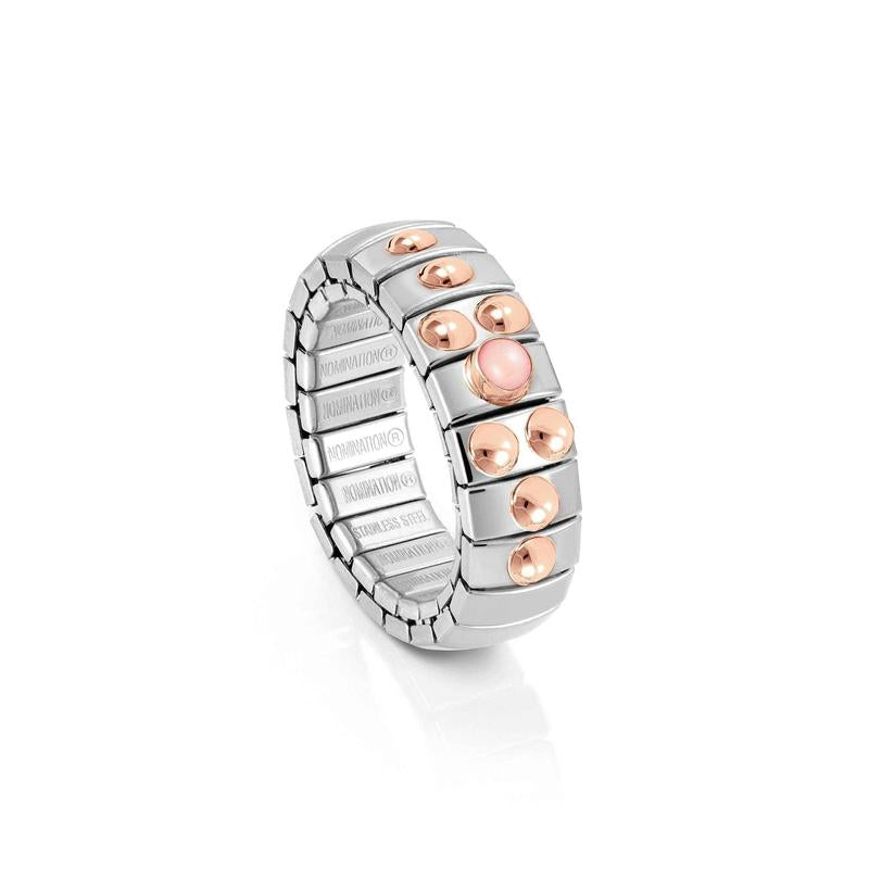 Nomination Extension Ring, Pink Coral, Rose Gold - front