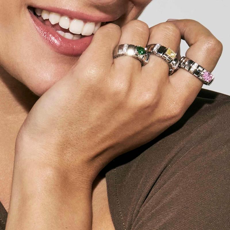 Nomination Extension Ring with Dazzling Round Cubic Zirconia