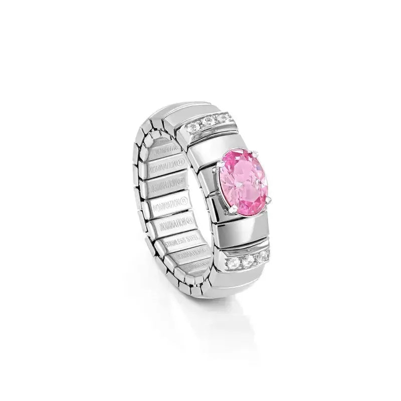 Nomination Extension Ring with Pink Oval Cubic Zirconia