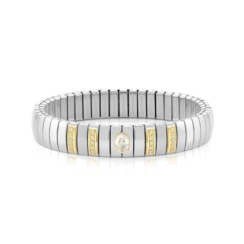 Nomination Extension Stainless Steel & Gold Oval Cubic Zirconia Bracelet