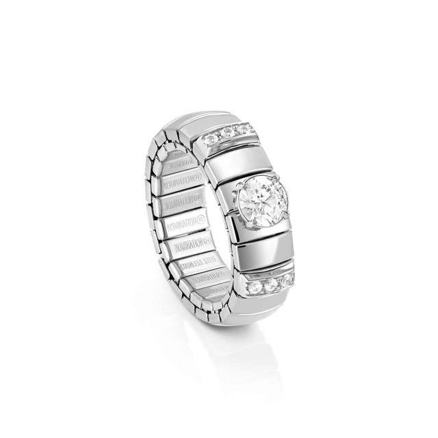 Nomination Extension Steel Ring with White CZ