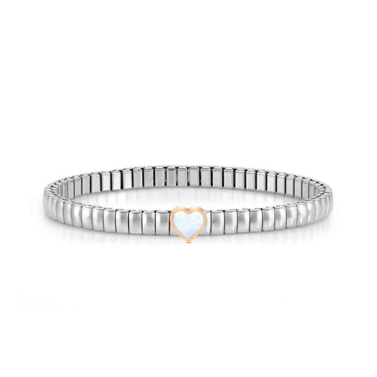 Nomination Extension Stretch Bracelet, Heart, Mother Of Pearl Stone, Stainless Steel