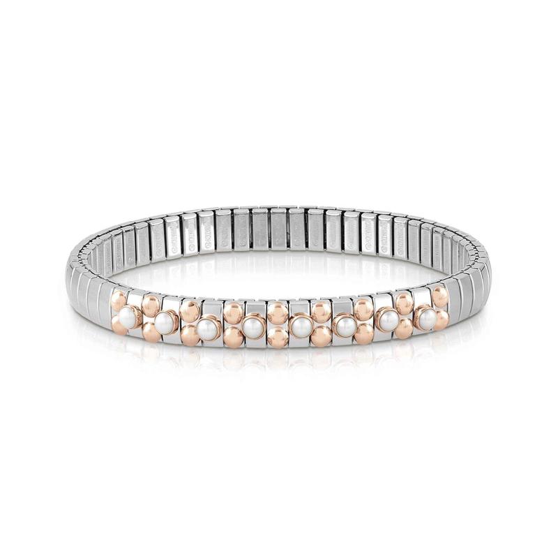 Nomination Extension Stretch Bracelet, Pearl Stone, 9K Rose Gold,